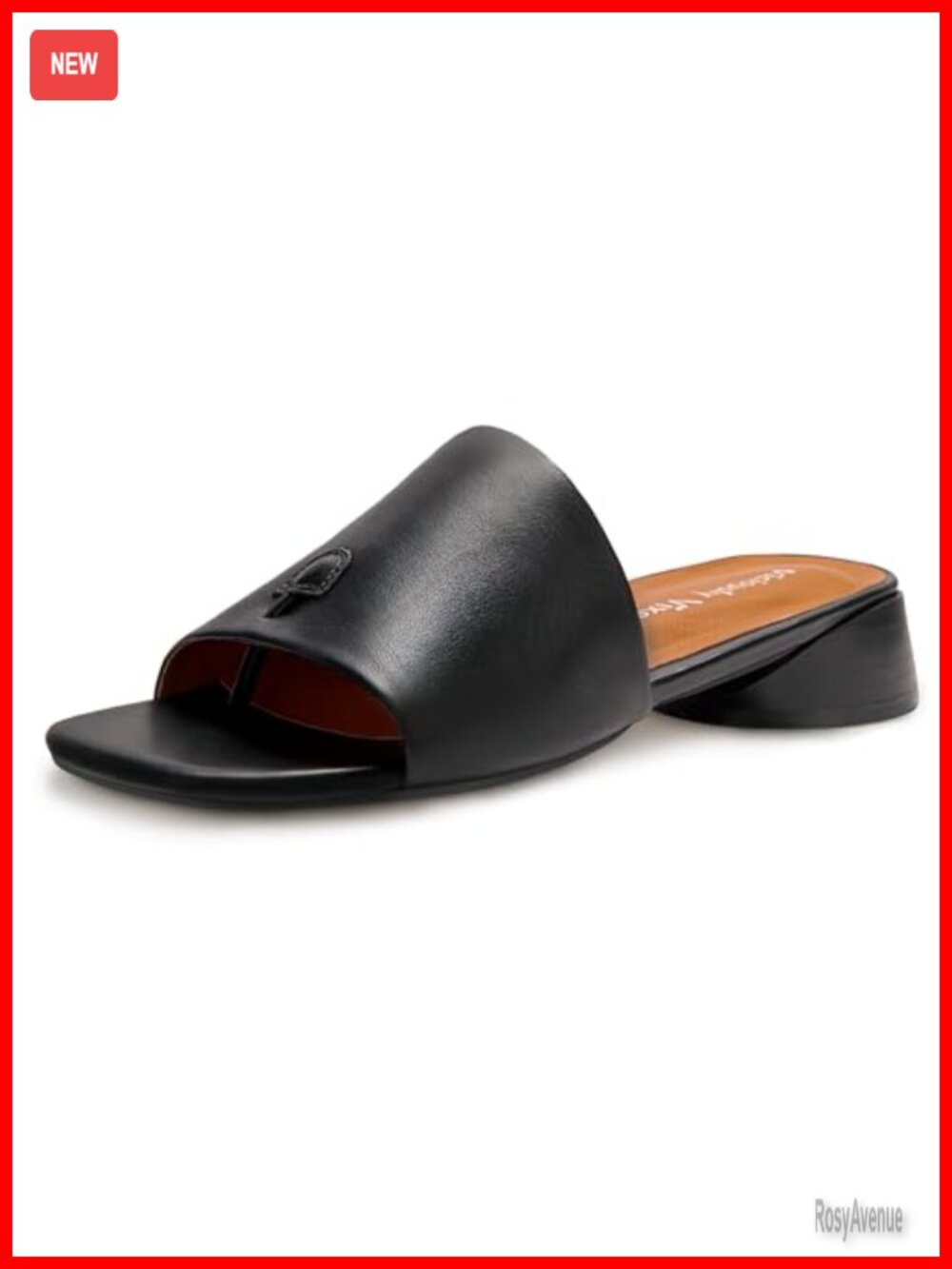 Women's Block Kitten Heels Slide Mule Sandals Square Open Toe